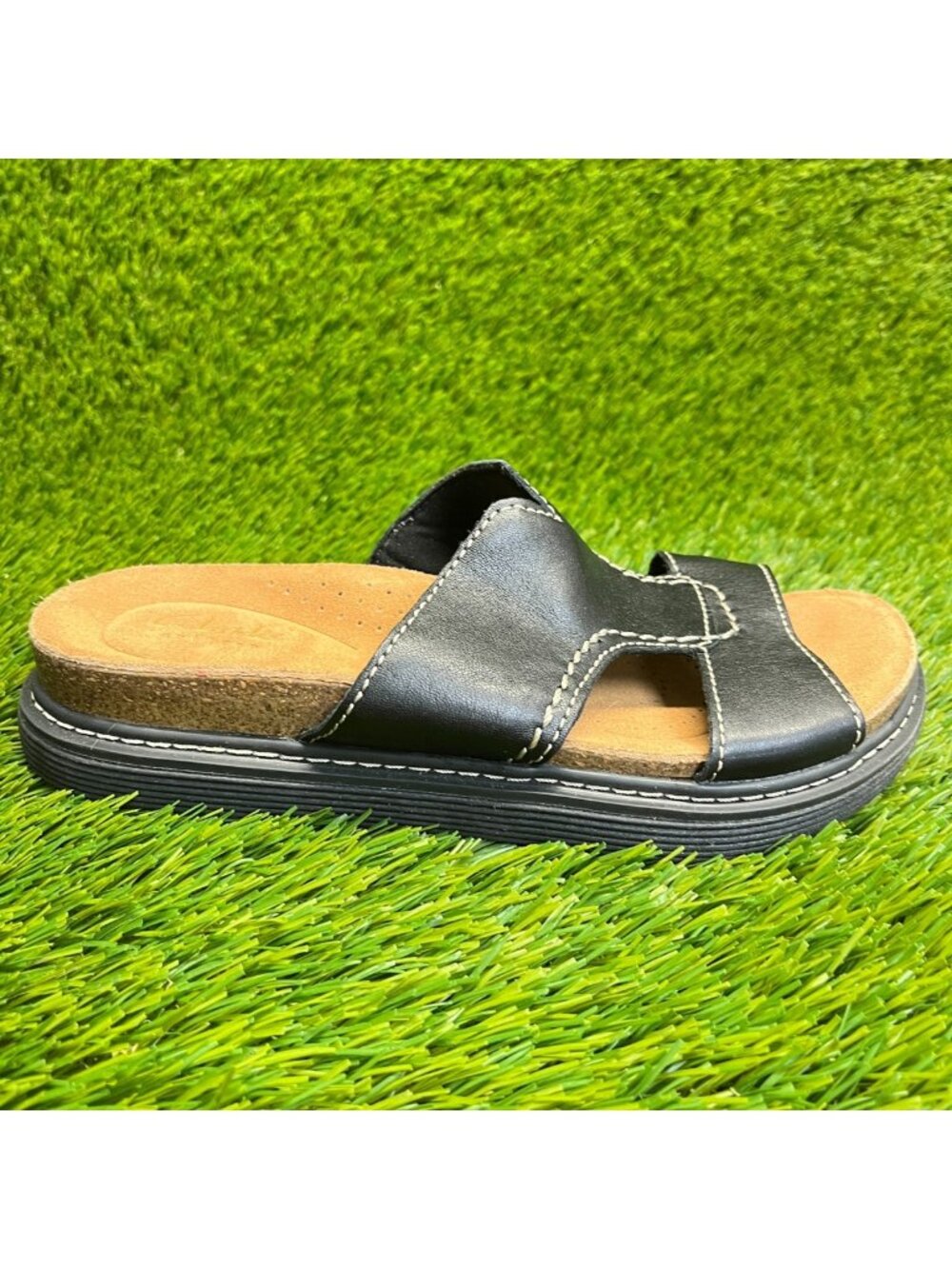 Clarks Arwell Walk Womens Size 5 Black Beach Outdoor Open Toe Slide Sandals